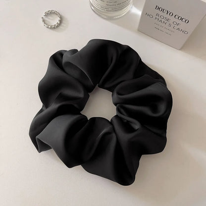 Women'S Fashion Solid Color Satin Hair Tie