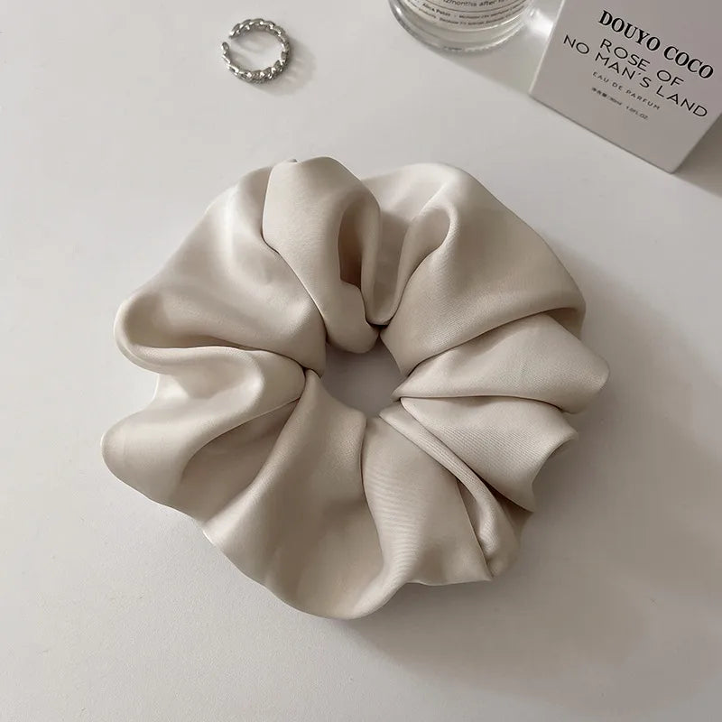 Women'S Fashion Solid Color Satin Hair Tie