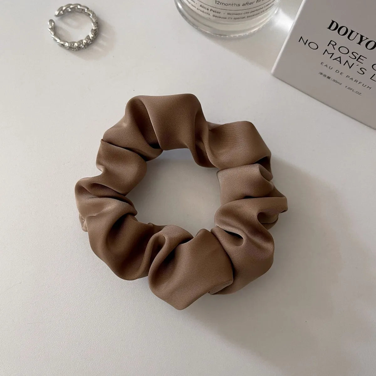 Women'S Fashion Solid Color Satin Hair Tie