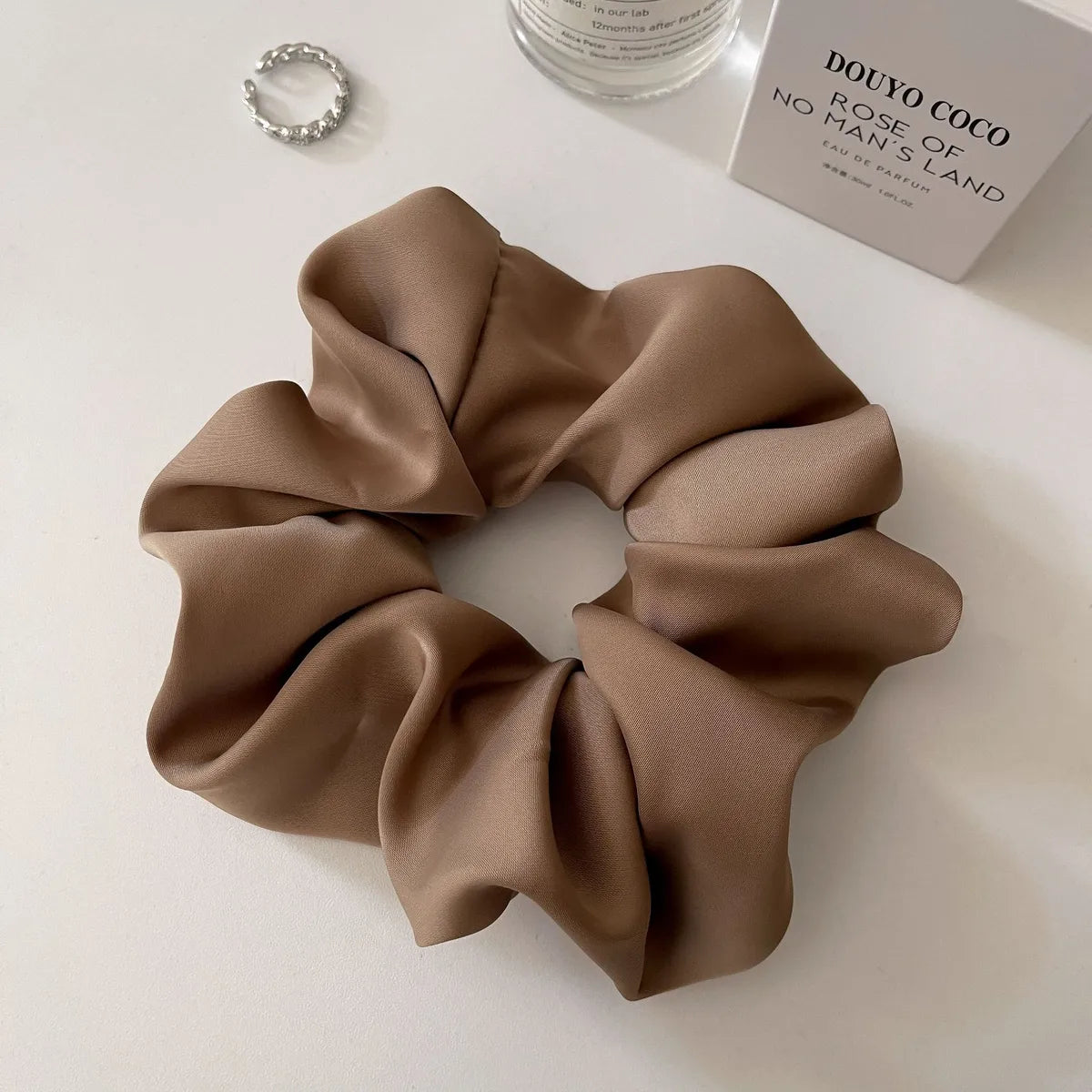 Women'S Fashion Solid Color Satin Hair Tie