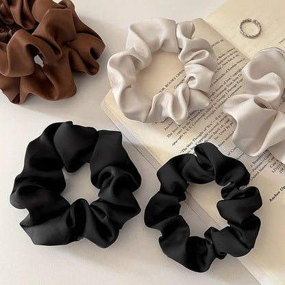 Women'S Fashion Solid Color Satin Hair Tie