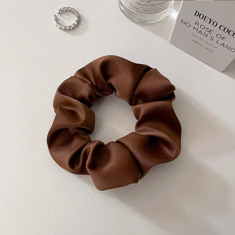 Women'S Fashion Solid Color Satin Hair Tie