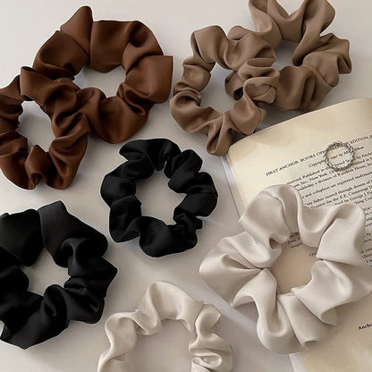 Women'S Fashion Solid Color Satin Hair Tie