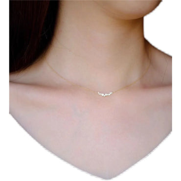 Fashion Solid Color Silver Plating Inlay Zircon Choker 1 Piece