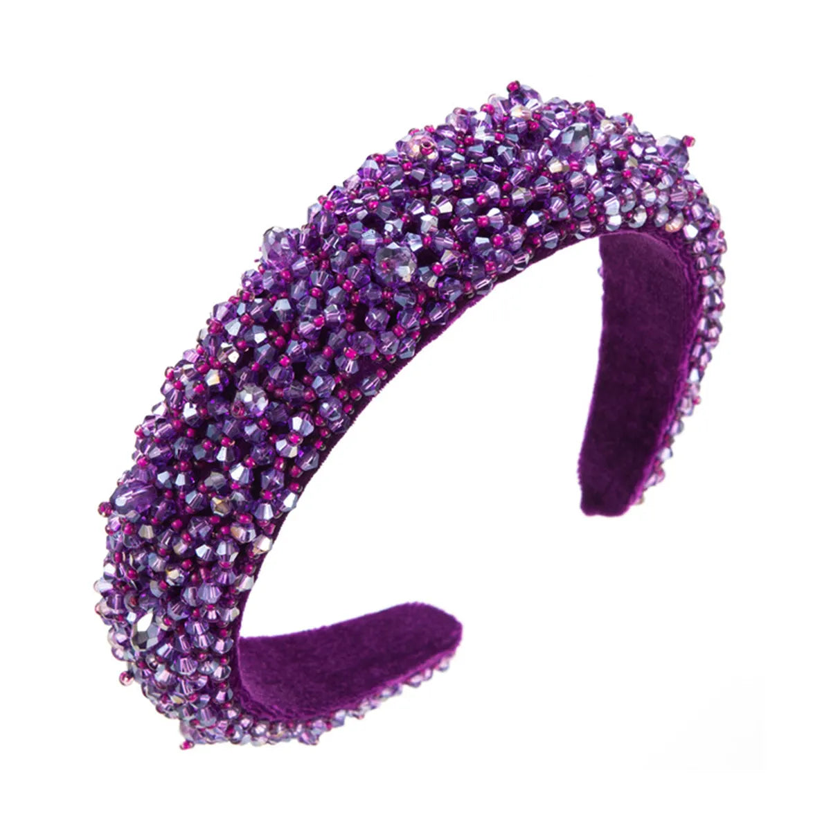 Fashion Solid Color Sponge Inlay Crystal Hair Band 1 Piece