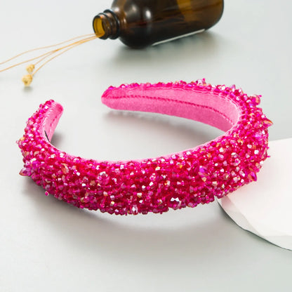 Fashion Solid Color Sponge Inlay Crystal Hair Band 1 Piece