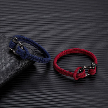 Fashion Solid Color Stainless Steel Braid Men'S Bracelets