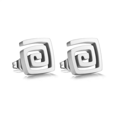 Fashion Solid Color Stainless Steel Ear Studs 1 Pair