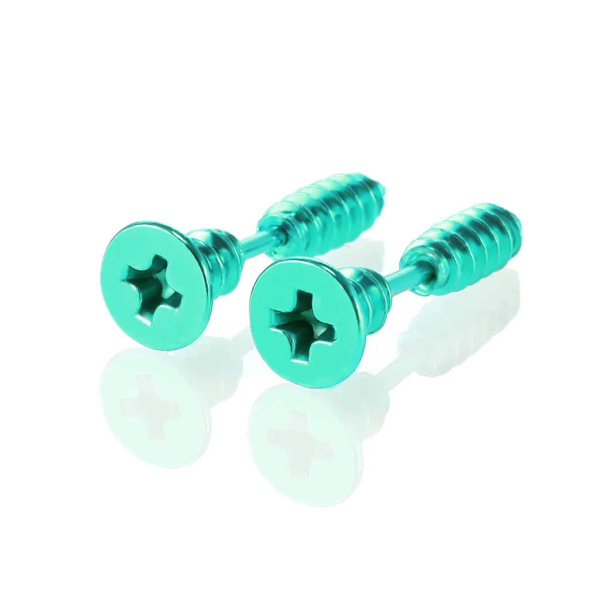 Fashion Solid Color Stainless Steel Ear Studs 1 Piece