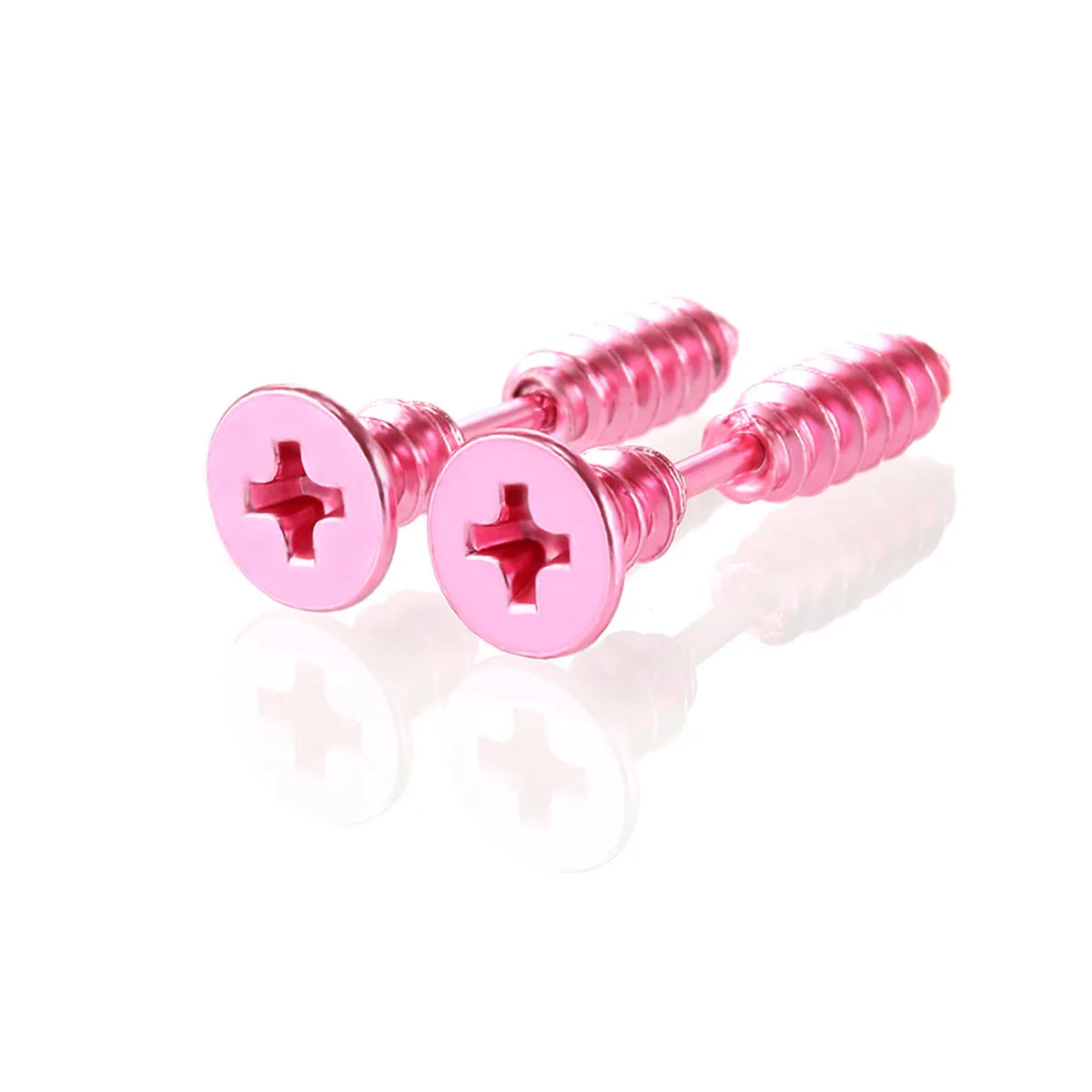 Fashion Solid Color Stainless Steel Ear Studs 1 Piece