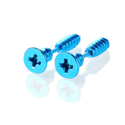 Fashion Solid Color Stainless Steel Ear Studs 1 Piece