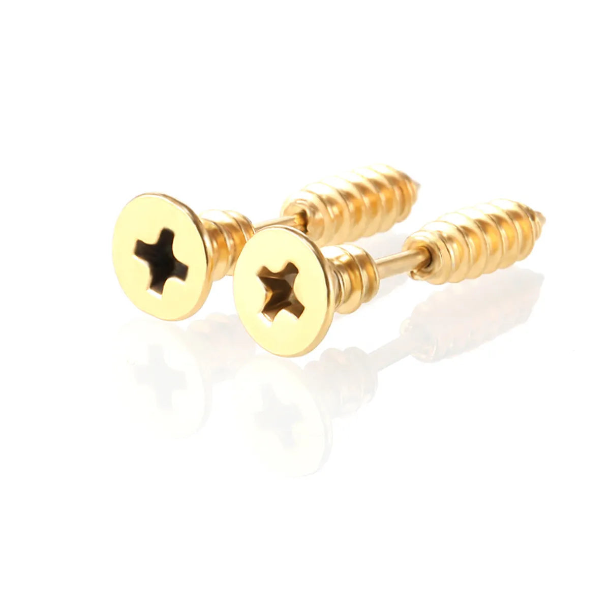 Fashion Solid Color Stainless Steel Ear Studs 1 Piece