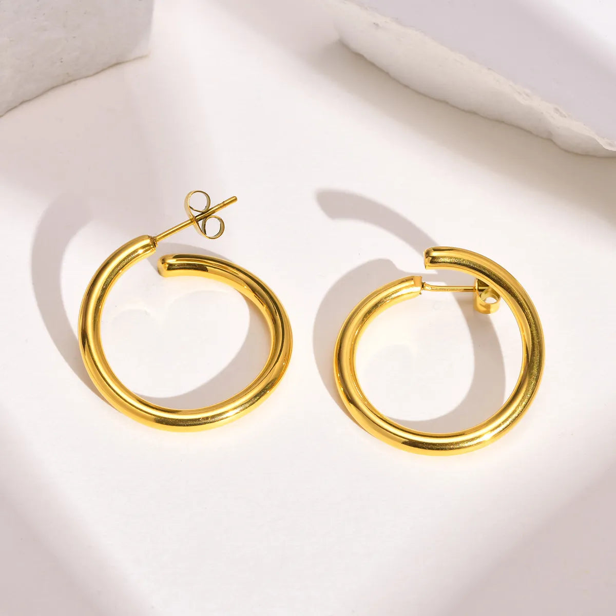 Fashion Solid Color Stainless Steel Earrings Plating Stainless Steel Earrings