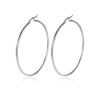 1 Pair Fashion Solid Color Stainless Steel Hoop Earrings