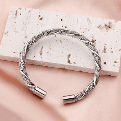 Fashion Solid Color Stainless Steel Mesh Bangle 1 Piece