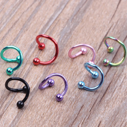 Fashion Solid Color Stainless Steel Nose Studs 1 Piece