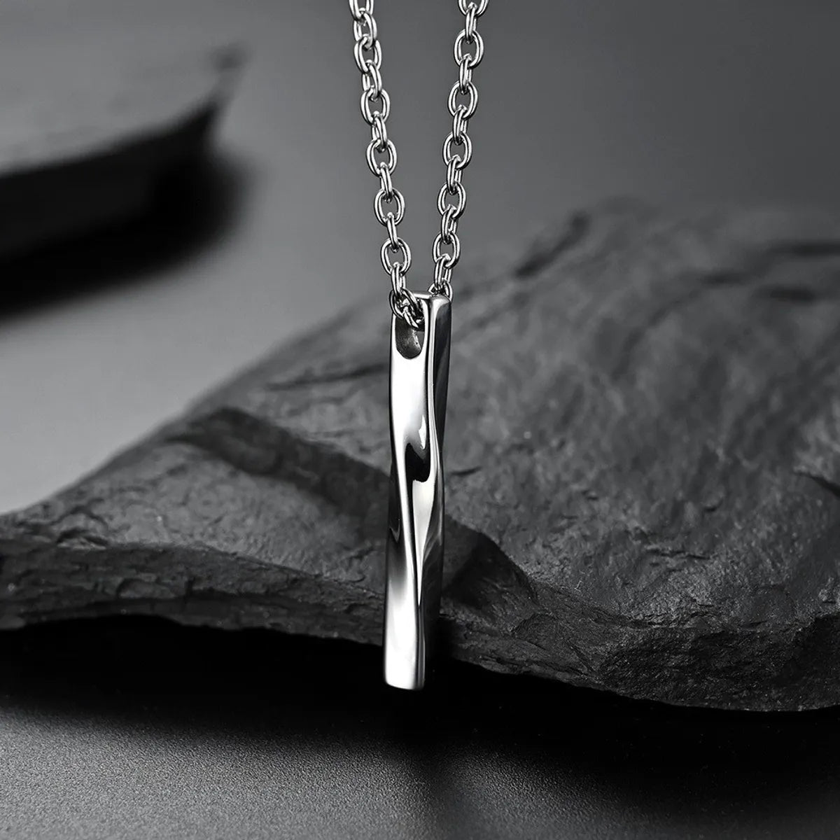 Fashion Solid Color Stainless Steel Pendant Necklace 1 Piece