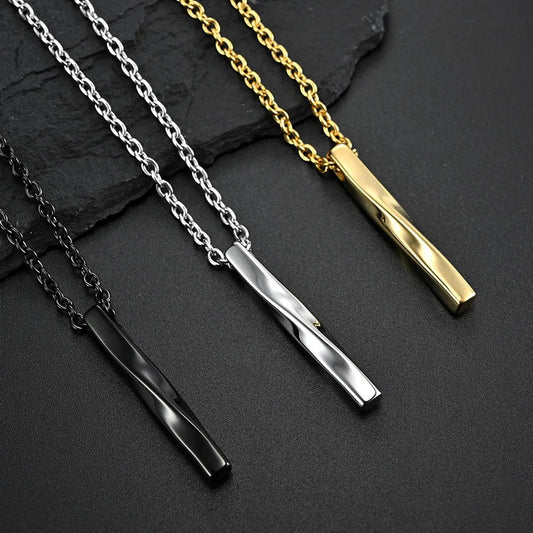 Fashion Solid Color Stainless Steel Pendant Necklace 1 Piece