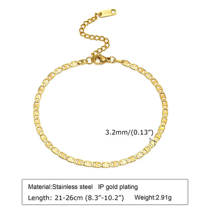 Fashion Solid Color Stainless Steel Plating Anklet