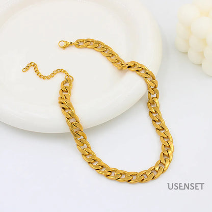 Fashion Solid Color Stainless Steel Plating Chain Necklace 1 Piece