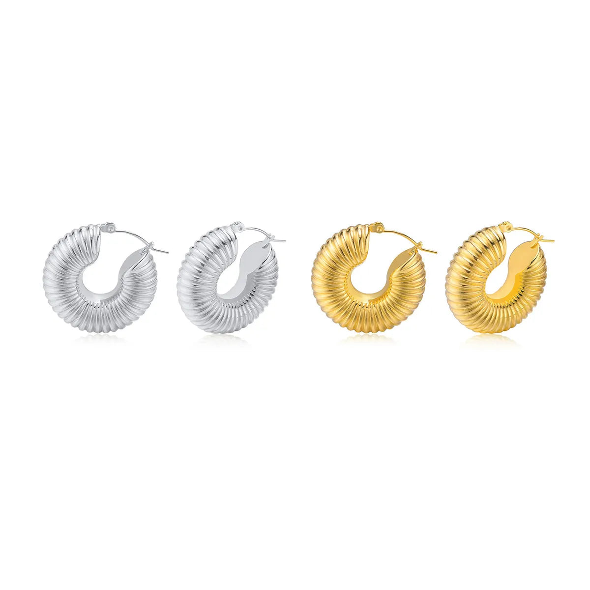 Fashion Solid Color Stainless Steel Plating Earrings 1 Pair