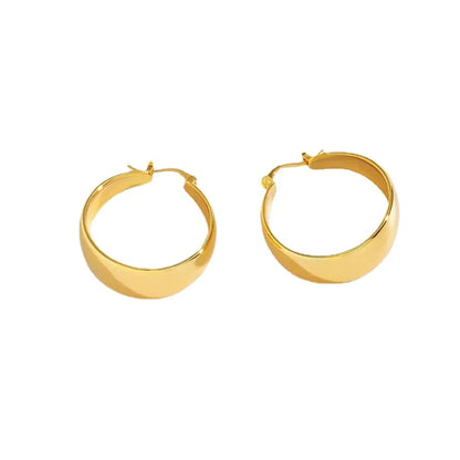 Fashion Solid Color Stainless Steel Plating Hoop Earrings 1 Pair