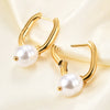 1 Pair Fashion Solid Color Plating Stainless Steel Gold Plated Hoop Earrings
