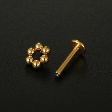 Fashion Solid Color Stainless Steel Plating Lip Stud 1 Piece