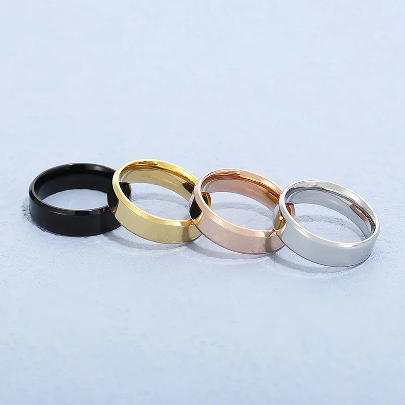 Fashion Solid Color Stainless Steel Polishing Rings 1 Piece