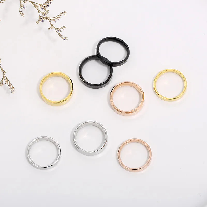 Fashion Solid Color Stainless Steel Polishing Rings 1 Piece