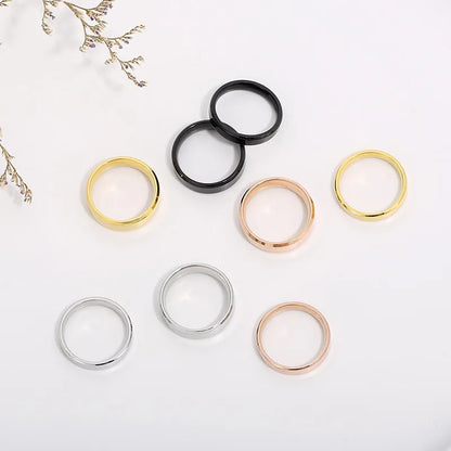 Fashion Solid Color Stainless Steel Polishing Rings 1 Piece