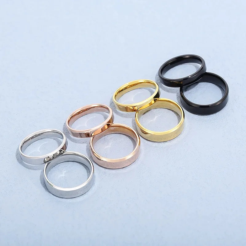 Fashion Solid Color Stainless Steel Polishing Rings 1 Piece