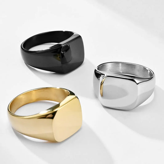 Fashion Solid Color Stainless Steel Polishing Rings 1 Piece