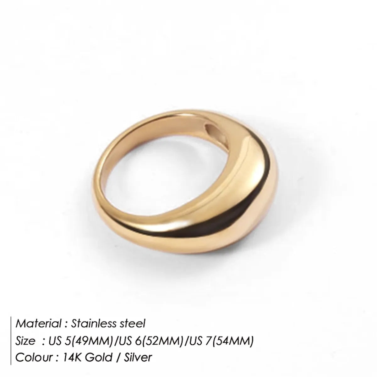 Fashion Solid Color Stainless Steel Rings