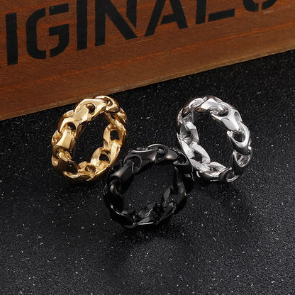 Fashion Solid Color Stainless Steel Rings 1 Piece