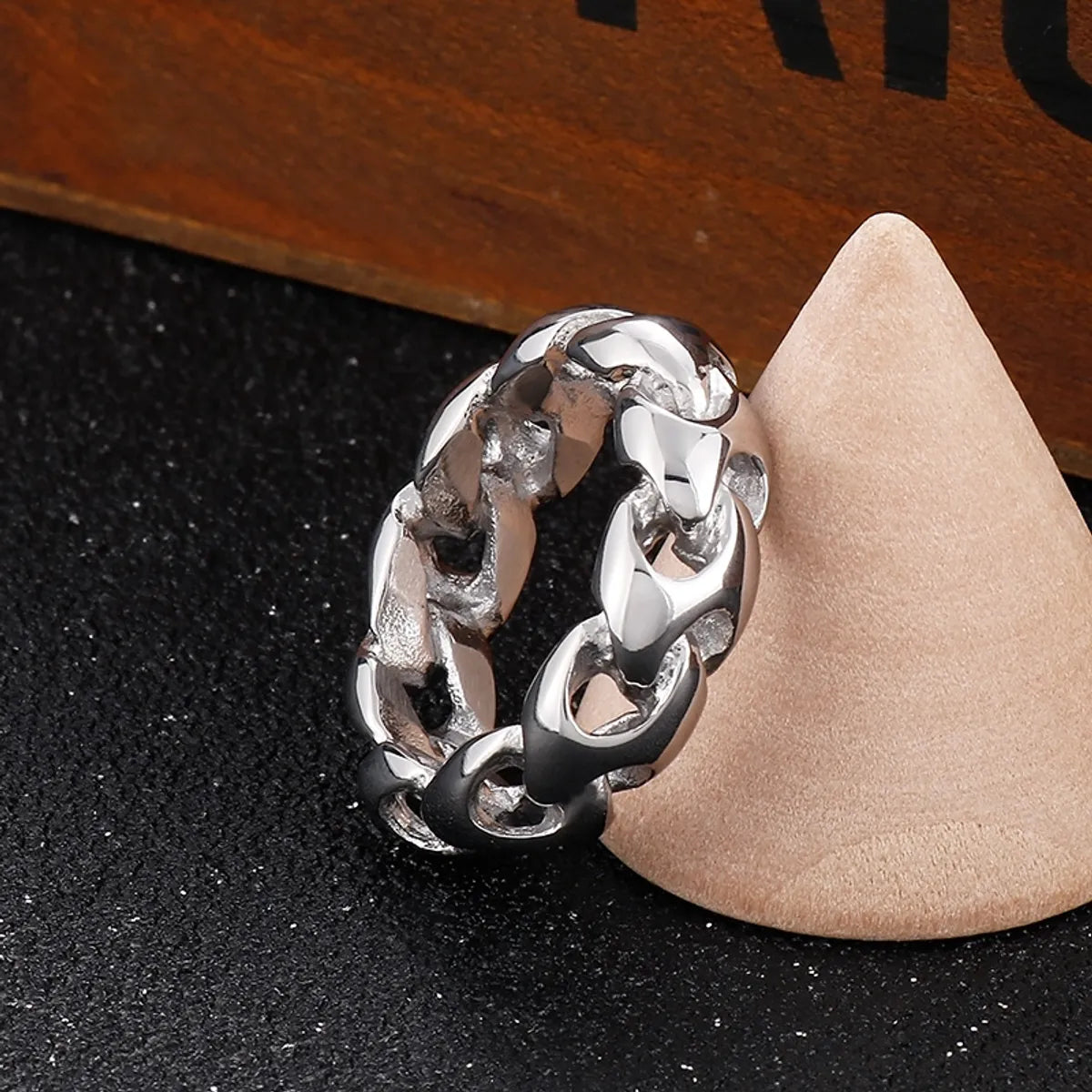 Fashion Solid Color Stainless Steel Rings 1 Piece