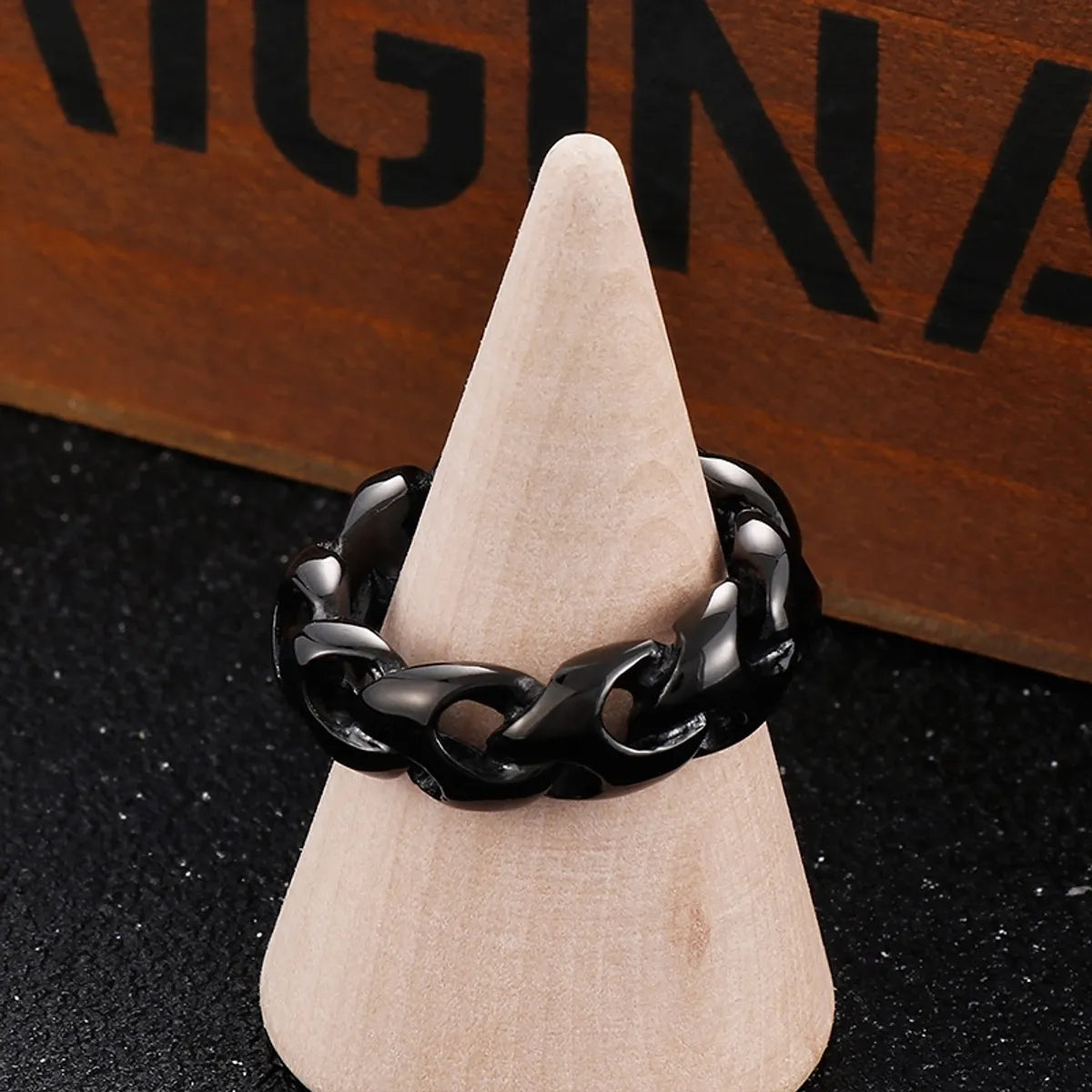 Fashion Solid Color Stainless Steel Rings 1 Piece