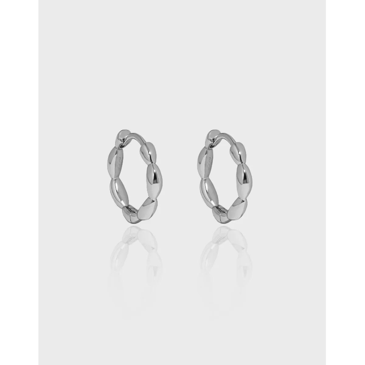 Fashion Solid Color Sterling Silver Hoop Earrings Plating 925 Silver Earrings