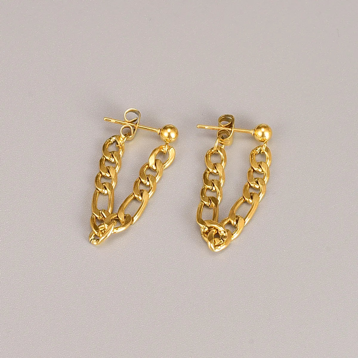 Fashion Solid Color Titanium Steel Ear Studs Plating Chain Stainless Steel Earrings