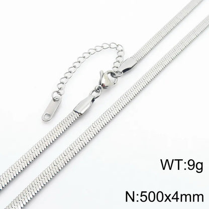 Fashion Solid Color Titanium Steel Necklace 1 Piece