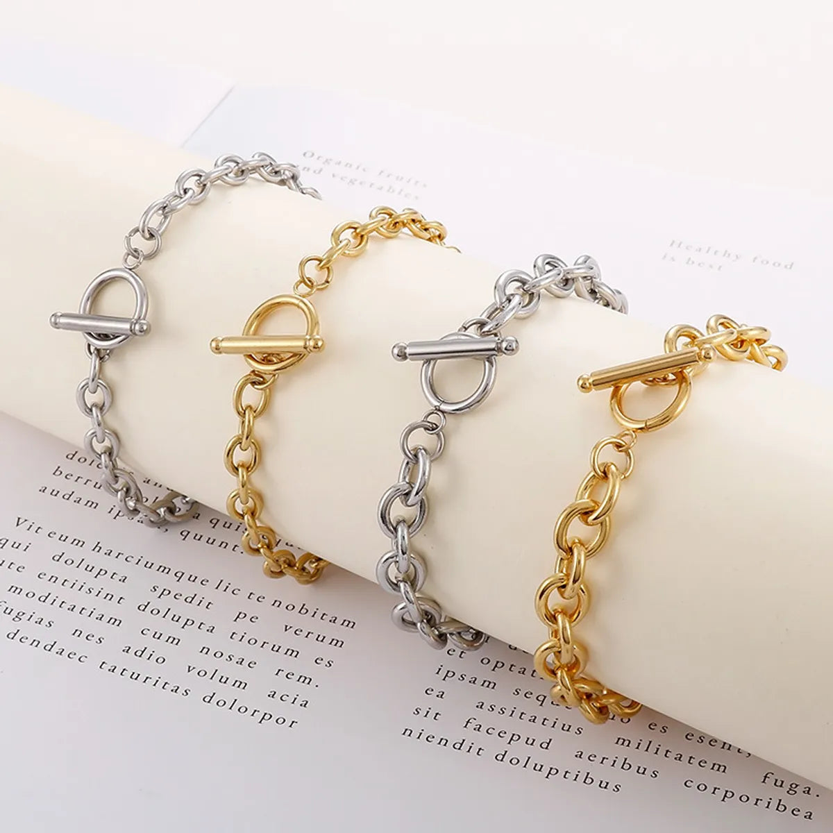 Fashion Solid Color Titanium Steel Plating Bracelets 1 Piece