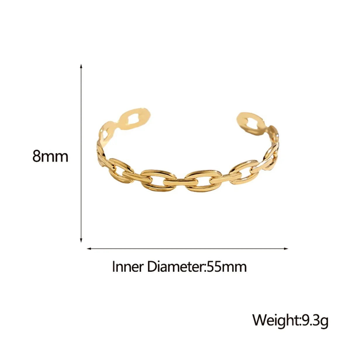 Fashion Solid Color Titanium Steel Plating Chain Bangle 1 Piece