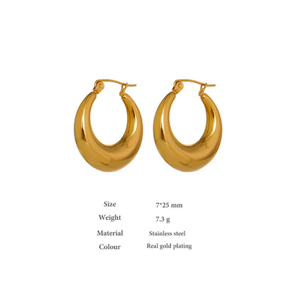 Fashion Solid Color Titanium Steel Plating Earrings 1 Pair