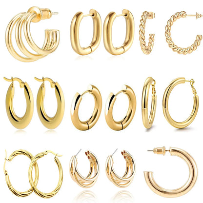 1 Pair Fashion Solid Color Plating 201 Stainless Steel 304 Stainless Steel 18K Gold Plated Earrings