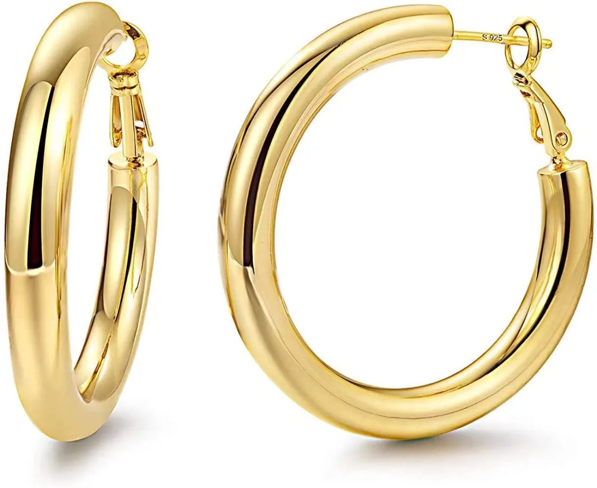 1 Pair Fashion Solid Color Plating 201 Stainless Steel 304 Stainless Steel 18K Gold Plated Earrings