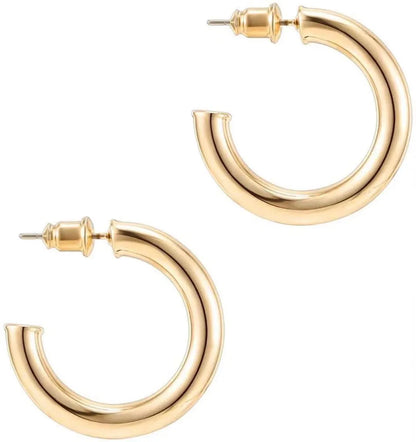 1 Pair Fashion Solid Color Plating 201 Stainless Steel 304 Stainless Steel 18K Gold Plated Earrings