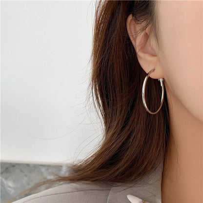 Fashion Solid Color Titanium Steel Plating Hoop Earrings 1 Pair