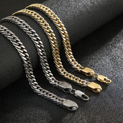 Fashion Solid Color Titanium Steel Plating Men's Bracelets Necklace