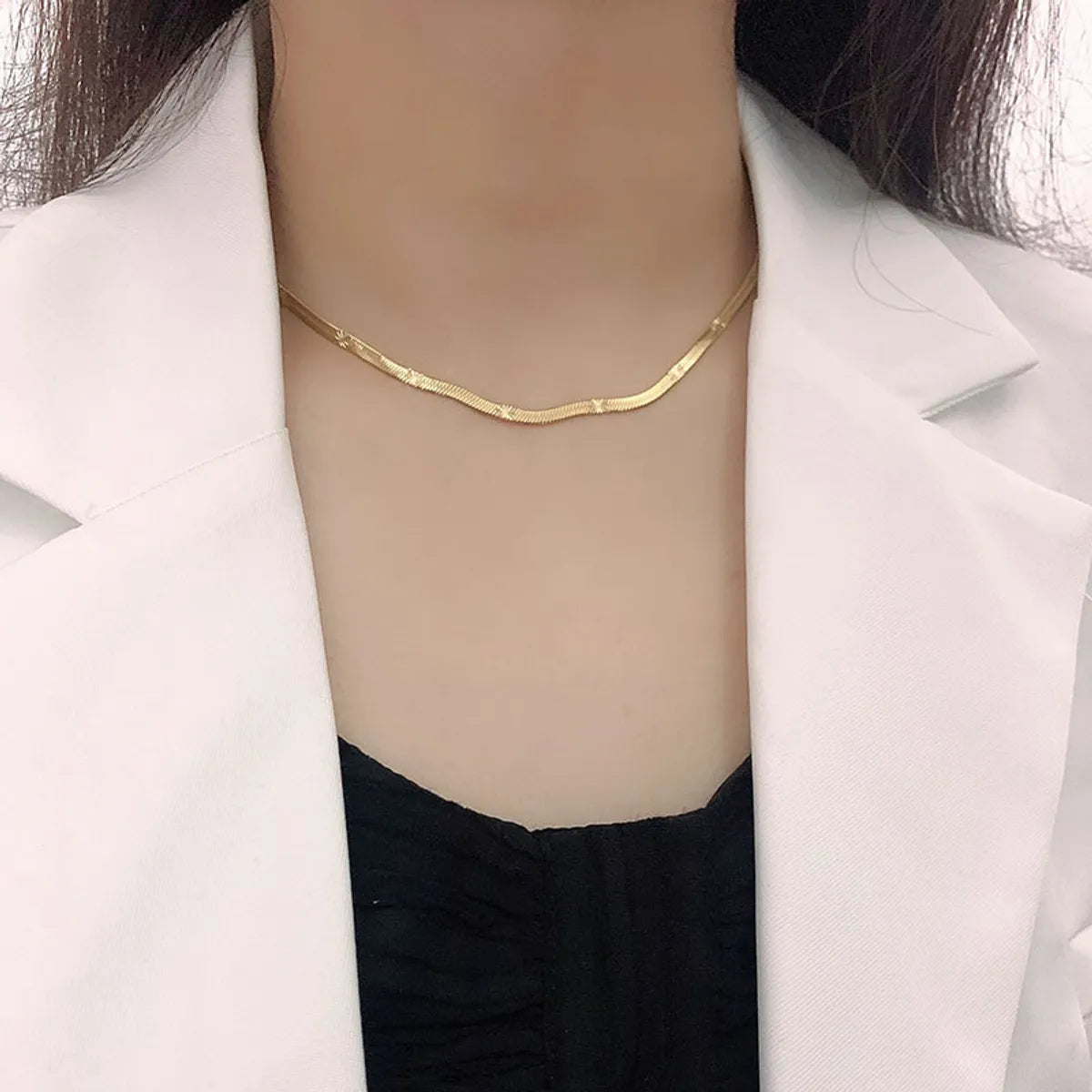 Fashion Solid Color Titanium Steel Plating Necklace 1 Piece