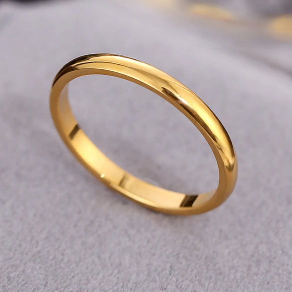 Fashion Solid Color Titanium Steel Plating Rings 1 Piece